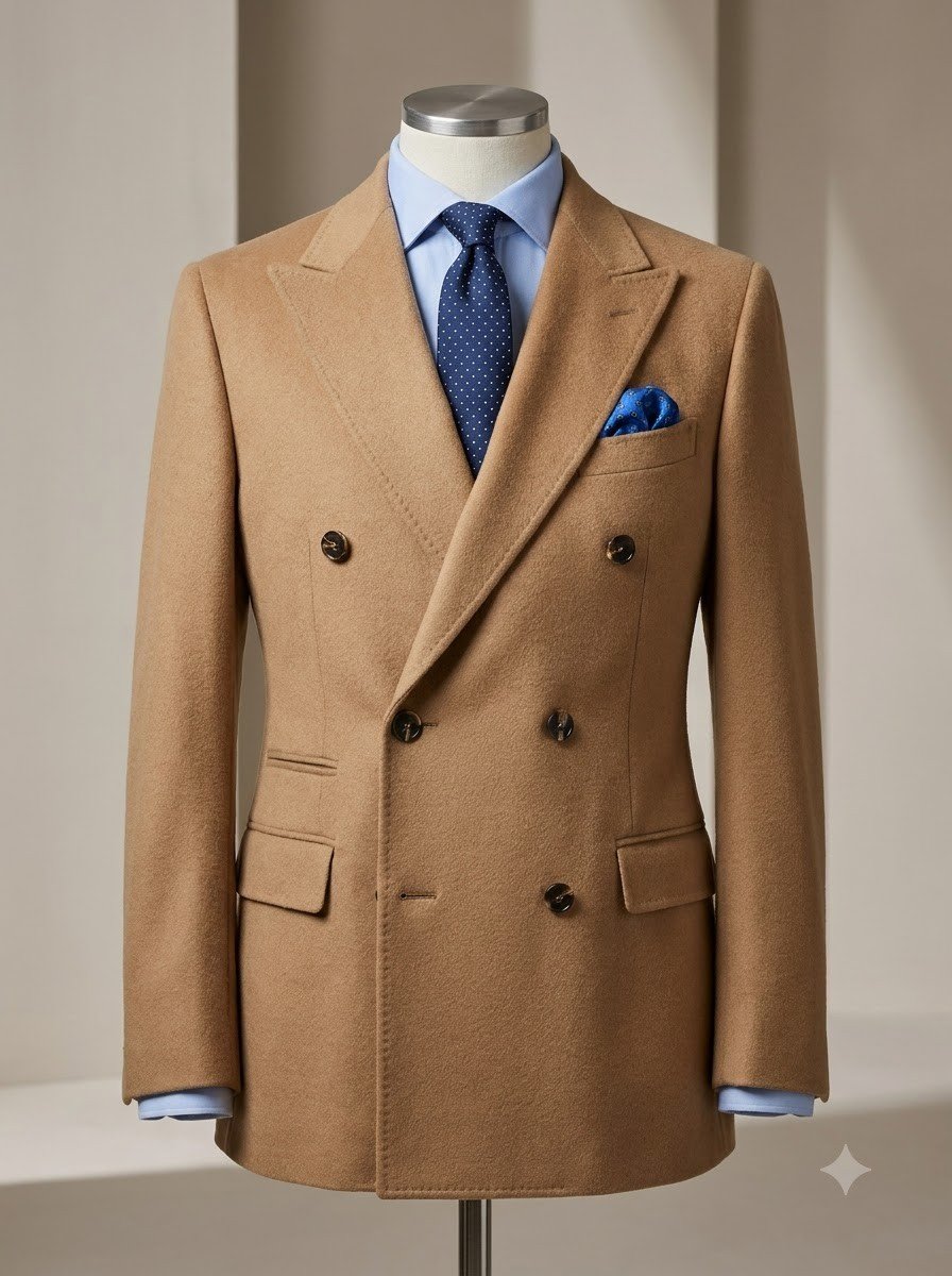 Custom Camel Overcoat — made to measure by Sana Tailor, Jaipur