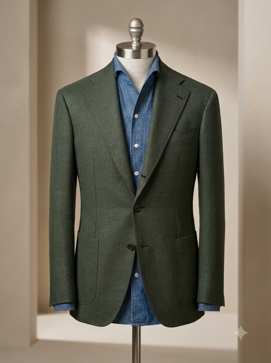 Custom Soft Green Blazer — made to measure by Sana Tailor, Jaipur