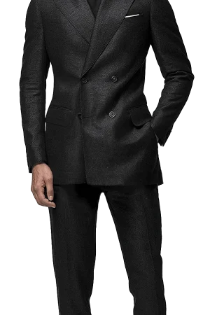 Men’s Black Double-Breasted Tuxedo Suit – Classic Meets Contemporary